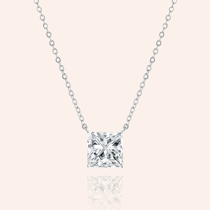 Signature Shine Princess Cut Solitaire Pendant Necklace