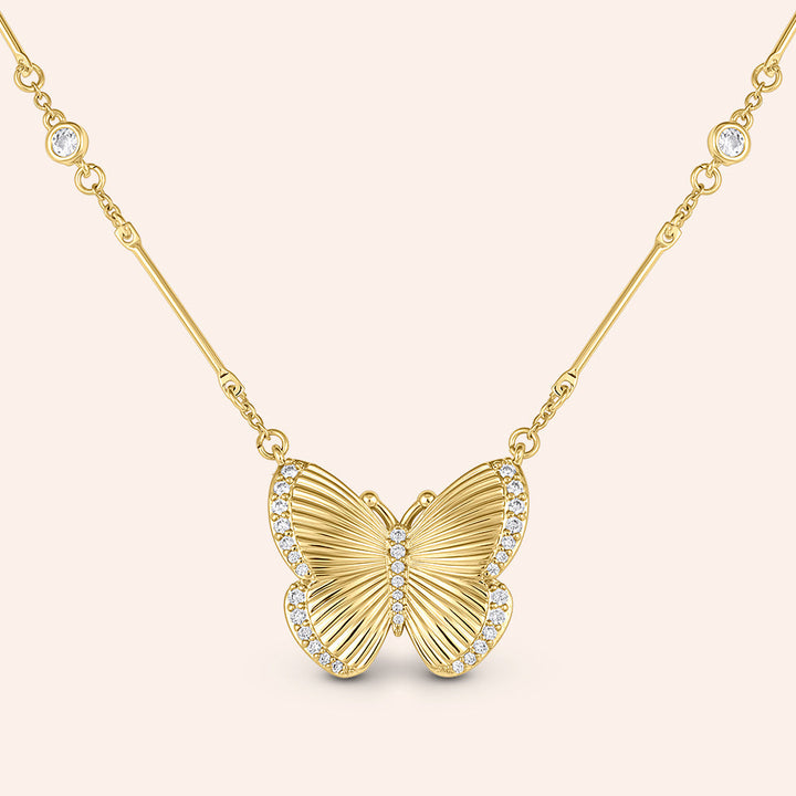 In the Claud's Pave Butterfly Pendant Necklace