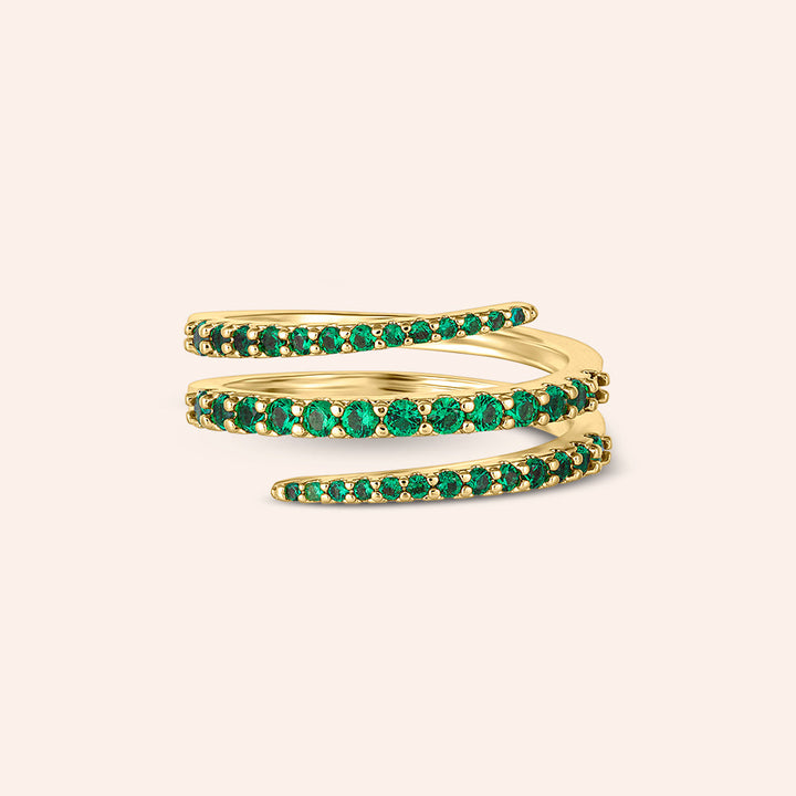 We Belong Pave Emerald Green Spiral Ring