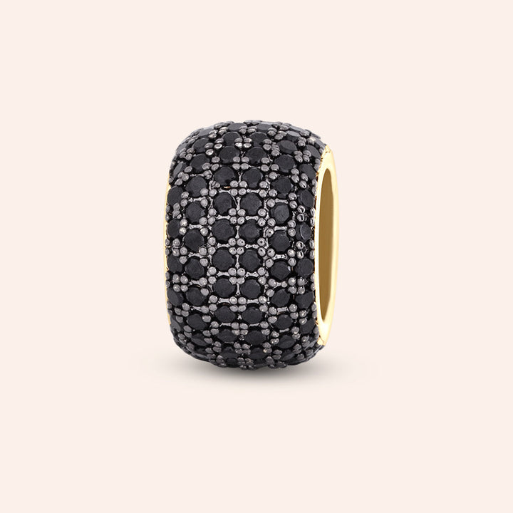 The Rondelle Pave Black Charm