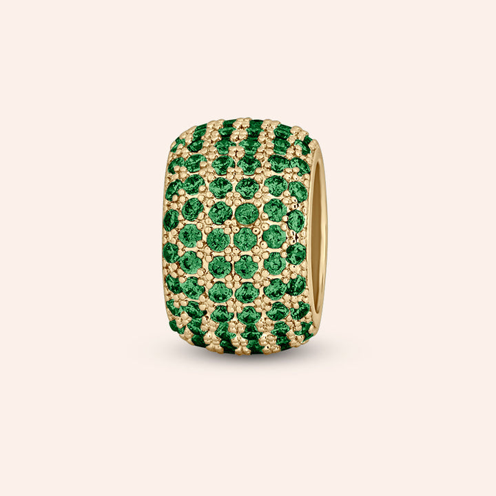 The Rondelle Pave Emerald Green Charm