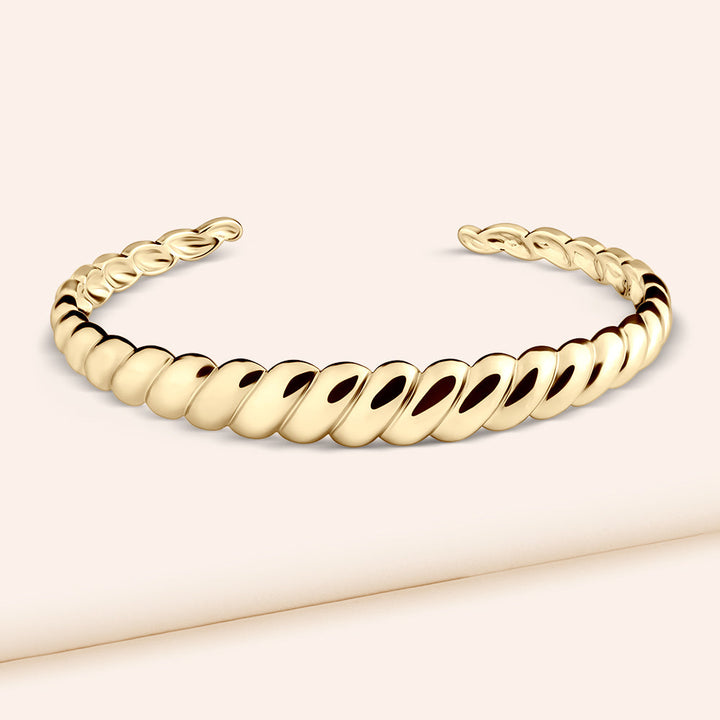 Donatella High Polished Twisted Cuff Bracelet